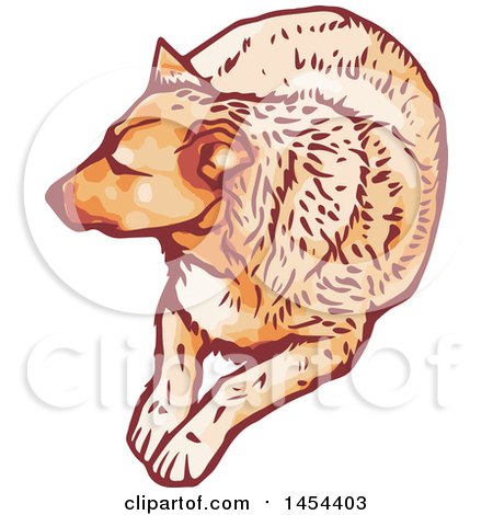Clipart Graphic of a Resting Dog - Royalty Free Vector Illustration by Any Vector