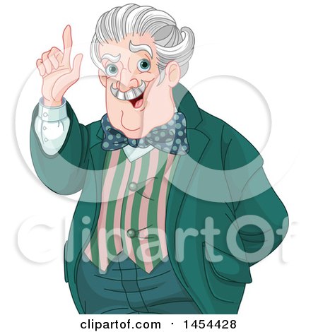Clipart Graphic of a Man, the Wizard of Oz, Holding up a Finger - Royalty Free Vector Illustration by Pushkin
