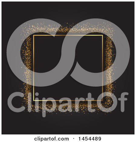 Clipart Graphic of a Golden Glitter Frame on Black - Royalty Free Vector Illustration by KJ Pargeter