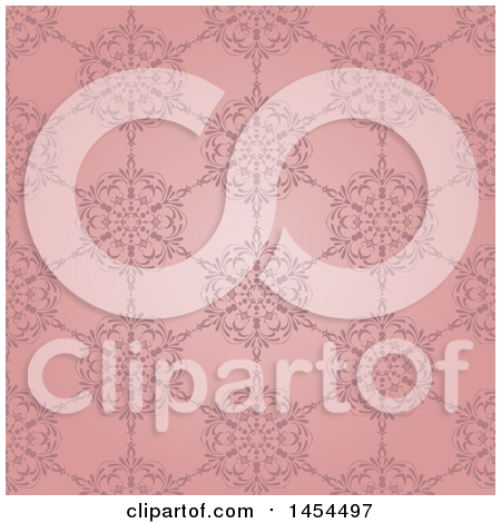 Clipart Graphic of a Vintage Pink Floral Pattern Background - Royalty Free Vector Illustration by KJ Pargeter