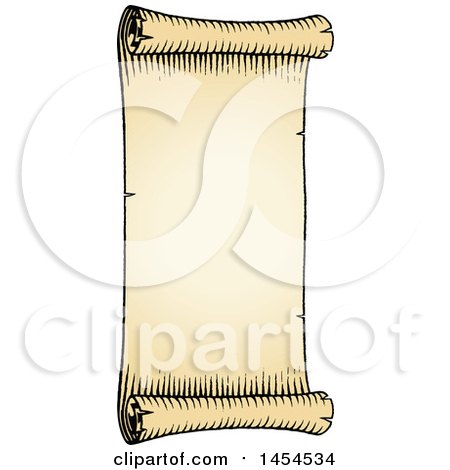 Clipart Graphic of a Sketched Parchment Scroll - Royalty Free Vector Illustration by cidepix