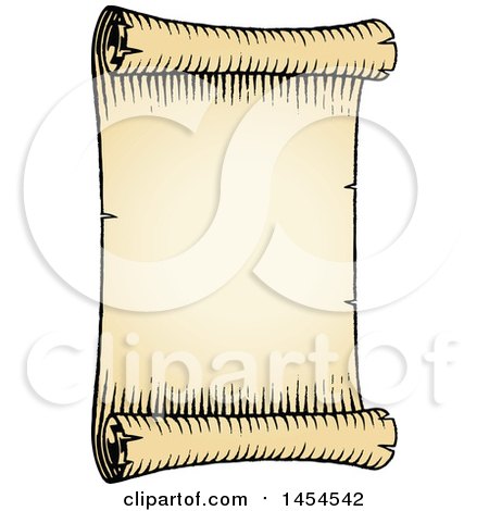 Clipart Graphic of a Sketched Parchment Scroll - Royalty Free Vector Illustration by cidepix