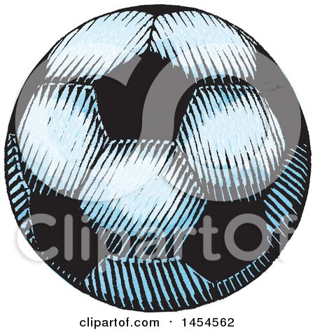 Clipart Graphic of a Sketched Soccer Ball - Royalty Free Vector Illustration by cidepix