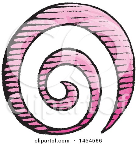 Clipart Graphic of a Sketched Pink Spiral Galaxy - Royalty Free Vector Illustration by cidepix