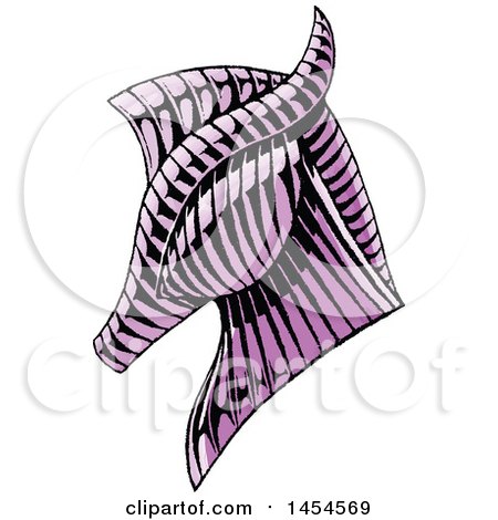 Clipart Graphic of a Sketched Purple Horse Head - Royalty Free Vector Illustration by cidepix
