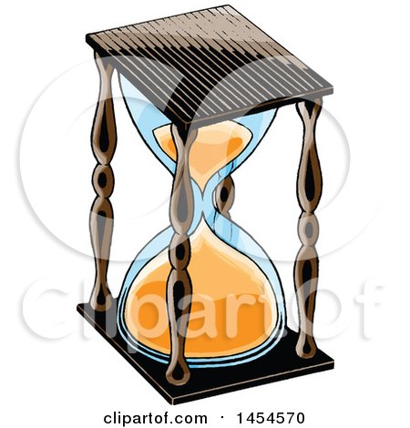 Clipart Graphic of a Sketched Hourglass - Royalty Free Vector Illustration by cidepix