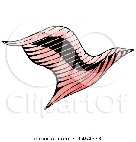 Clipart Graphic of a Sketched Flying Eagle - Royalty Free Vector Illustration by cidepix