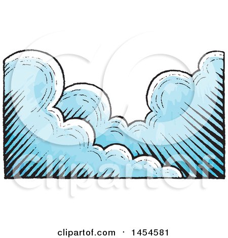 Clipart Graphic of a Sketched Background of Clouds| Royalty Free Vector Illustration by cidepix