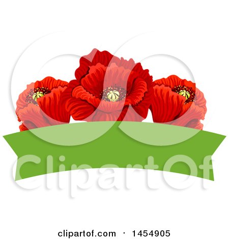 Clipart of a Red Poppy Flower Design Element - Royalty Free Vector Illustration by Vector Tradition SM