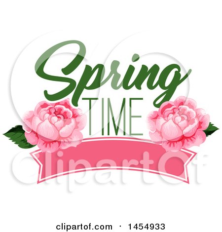 Clipart of a Pink Rose Spring Time Flower Design Element - Royalty Free Vector Illustration by Vector Tradition SM