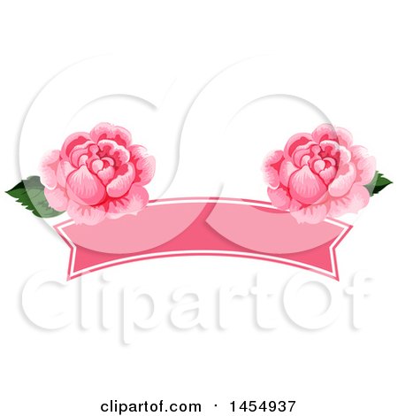 Clipart of a Pink Rose Flower Design Element - Royalty Free Vector Illustration by Vector Tradition SM