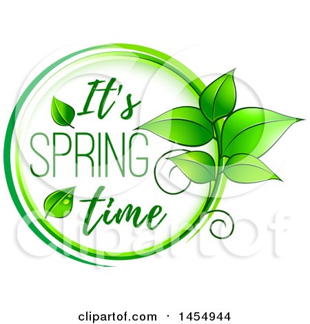 Clipart of a Green Leaf and Its Spring Time Design Element - Royalty Free Vector Illustration by Vector Tradition SM