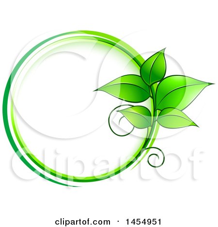 Clipart of a Green Leaf Frame Eco Design Element - Royalty Free Vector Illustration by Vector Tradition SM