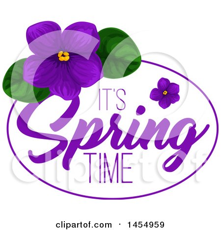 Clipart of a Purple Violet Flower Spring Time Design Element - Royalty Free Vector Illustration by Vector Tradition SM