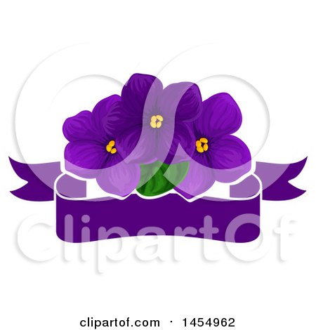 Clipart of a Purple Violet Flower Design Element - Royalty Free Vector Illustration by Vector Tradition SM