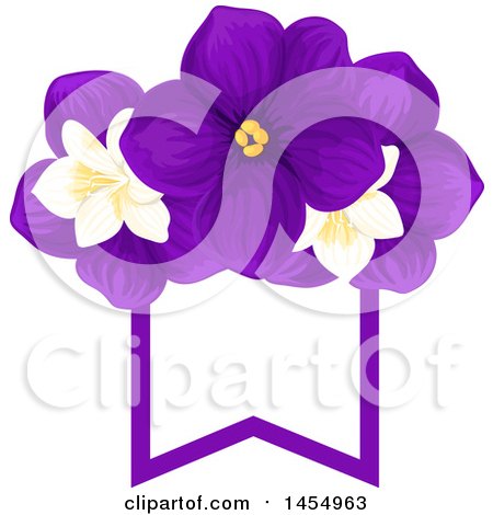 Clipart of a Purple Violet and Jasmine Flower Design Element - Royalty Free Vector Illustration by Vector Tradition SM