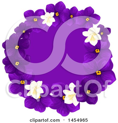 Clipart of a Purple Violet and Jasmine Flower Design Element - Royalty Free Vector Illustration by Vector Tradition SM