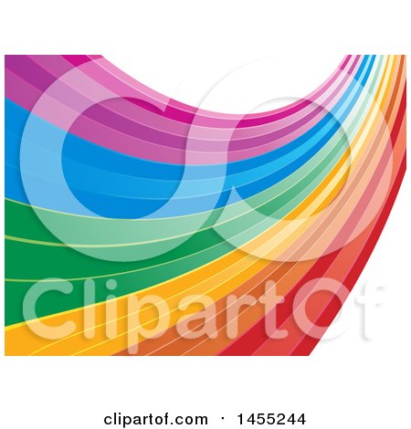 Clipart of a Colorful Rainbow Swoosh Background - Royalty Free Vector Illustration by elaineitalia