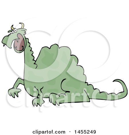 Clipart of a Cartoon Angry Green Dragon - Royalty Free Vector Illustration by djart