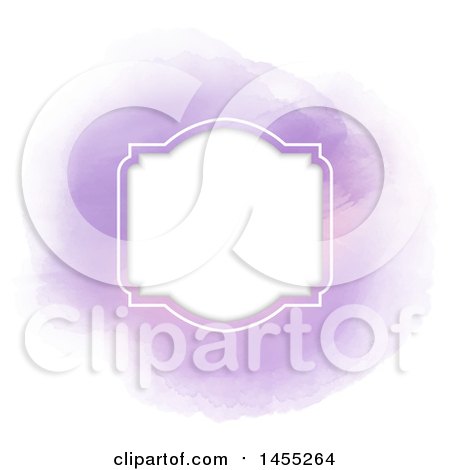 Clipart of a White Frame over Purple Watercolor - Royalty Free Vector Illustration by KJ Pargeter