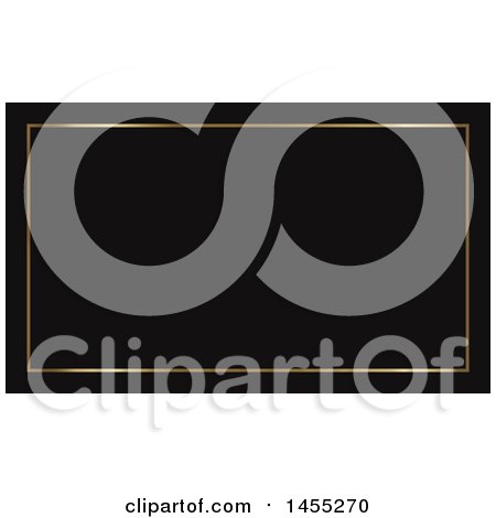 Clipart of a Golden Frame on Black Business Card or Background Design - Royalty Free Vector Illustration by KJ Pargeter