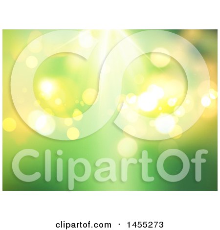Clipart of a Blurred Green Background with Flares and Light - Royalty Free Illustration by KJ Pargeter