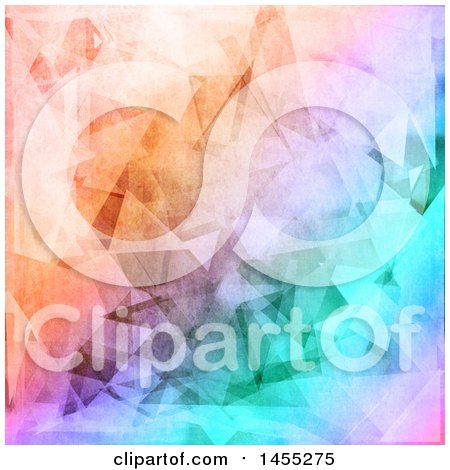 Clipart of a Grungy Colorful Low Poly Geometric Background - Royalty Free Illustration by KJ Pargeter