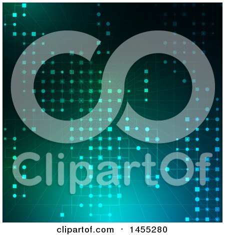 Clipart of a Techno Background of Lattice on Blue and Green - Royalty Free Vector Illustration by KJ Pargeter