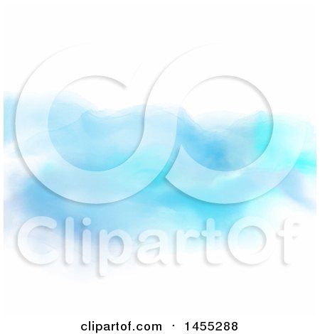 Clipart of a Watercolor Background of Blues on White - Royalty Free Vector Illustration by KJ Pargeter