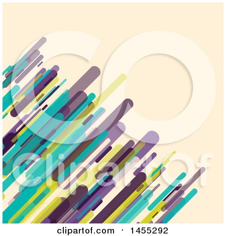 Clipart of a Background of Retro Lines on Tan - Royalty Free Vector Illustration by KJ Pargeter