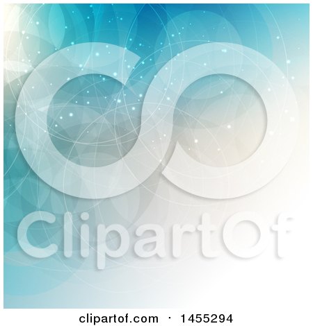 Clipart of a Gray and Blue Background with Dots and Circles - Royalty Free Vector Illustration by KJ Pargeter