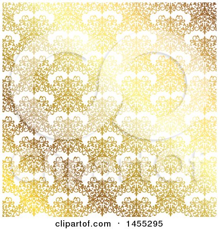 Clipart of a Gradient Golden Damask Background - Royalty Free Vector Illustration by KJ Pargeter