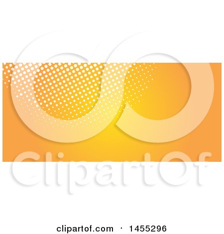 Clipart of a Halftone Dot and Orange Facebook or Website Banner Design Element - Royalty Free Vector Illustration by KJ Pargeter