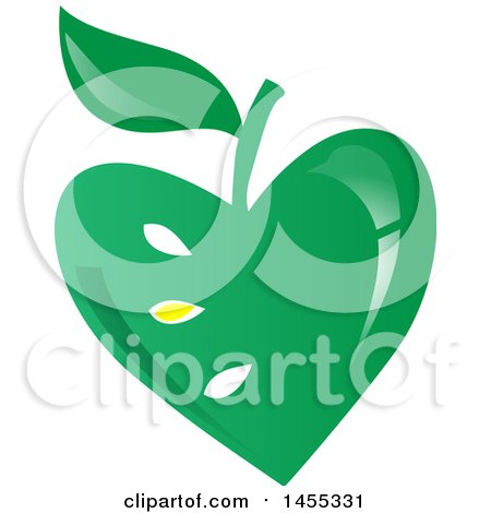 Clipart of a Green Vegan Apple Design - Royalty Free Vector Illustration by Domenico Condello