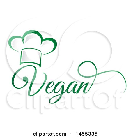 Clipart of a Green Chef Hat and Vegan Text Design - Royalty Free Vector Illustration by Domenico Condello