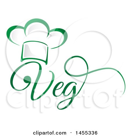 Clipart of a Green Chef Hat and Veg Text Design - Royalty Free Vector Illustration by Domenico Condello