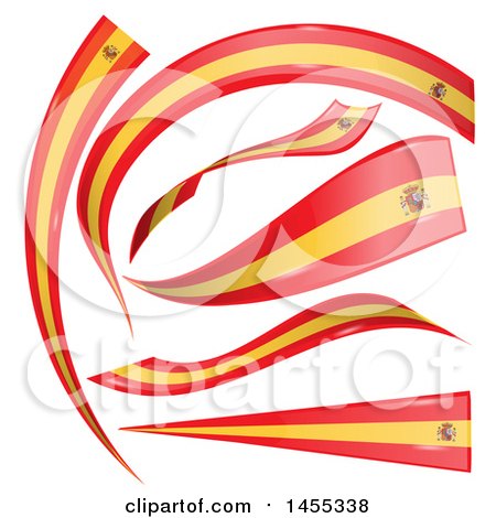 Clipart of Spanish Flag Banner Design Elements - Royalty Free Vector Illustration by Domenico Condello