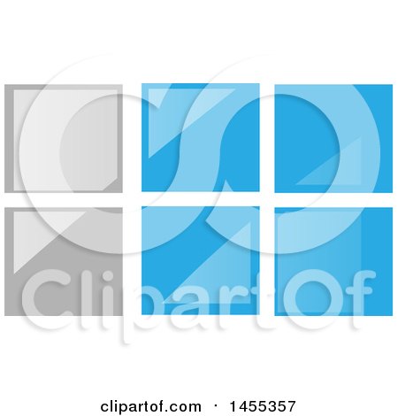 Clipart of a Gray and Blue Glass Tile or Window Design - Royalty Free Vector Illustration by Domenico Condello