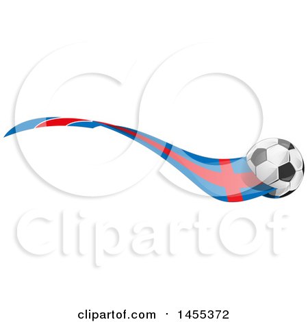Clipart of a Soccer Ball and Argentine Flag Ribbon - Royalty Free Vector Illustration by Domenico Condello