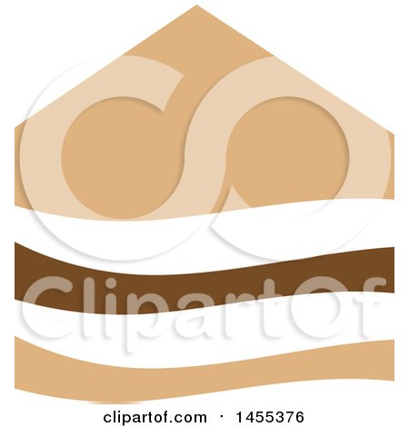 Clipart of a Brown and Tan House Design - Royalty Free Vector Illustration by Domenico Condello