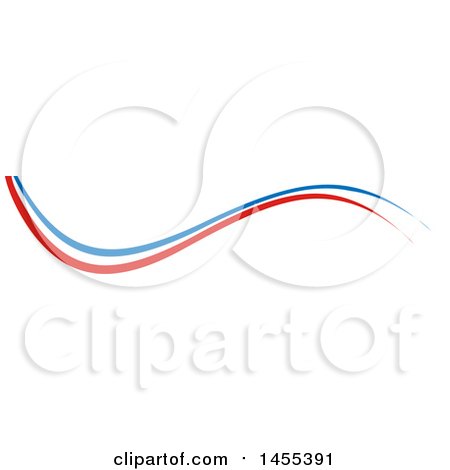 Clipart of a French Flag Themed Swoosh Design Element - Royalty Free Vector Illustration by Domenico Condello