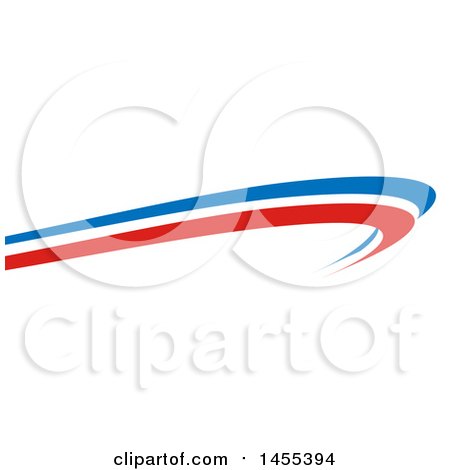 Clipart of a French Flag Themed Swoosh Design Element - Royalty Free Vector Illustration by Domenico Condello