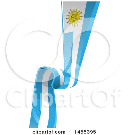 Clipart of a Vertical Uruguay Ribbon Banner Flag - Royalty Free Vector Illustration by Domenico Condello