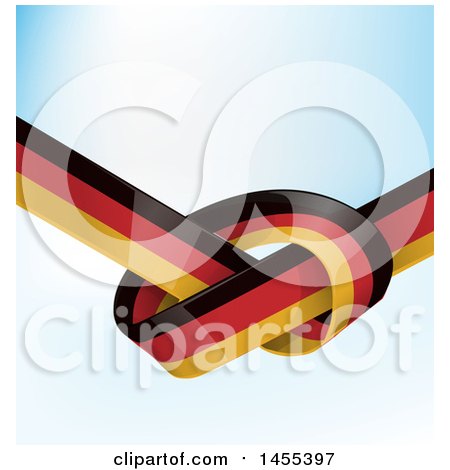 Clipart of a Knotted German Ribbon Flag over Gradient - Royalty Free Vector Illustration by Domenico Condello