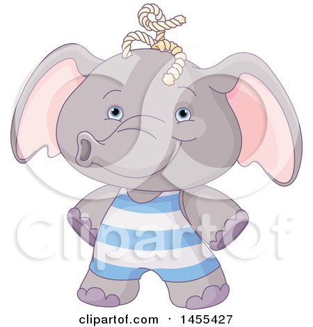 Clipart of a Cute Baby Boy Elephant - Royalty Free Vector Illustration by Pushkin