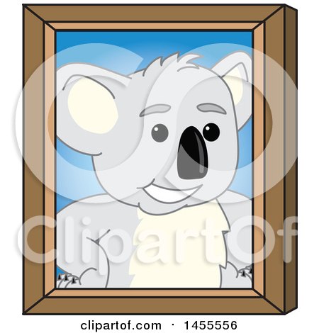 Clipart of a Koala Bear School Mascot Character Portrait - Royalty Free Vector Illustration by Mascot Junction