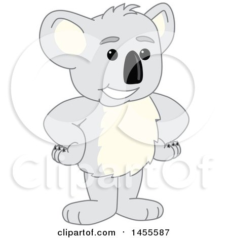 Clipart of a Koala Bear School Mascot Character Standing with Hands on Hips - Royalty Free Vector Illustration by Toons4Biz