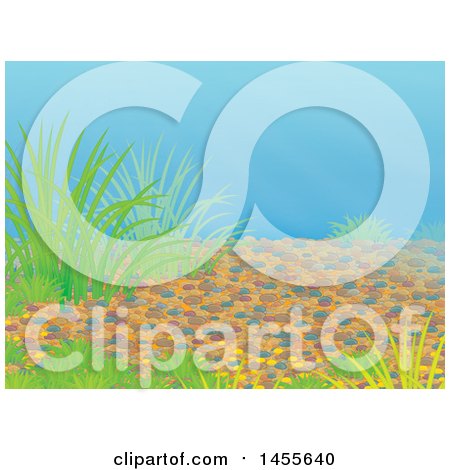 Clipart of a River Bed Backdrop - Royalty Free Illustration by Alex Bannykh