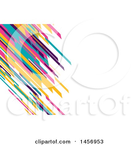 Clipart of a Colorful Diagonal Lines Background or Business Card Design - Royalty Free Vector Illustration by KJ Pargeter