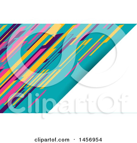 Clipart of a Colorful Diagonal Lines Background or Business Card Design - Royalty Free Vector Illustration by KJ Pargeter